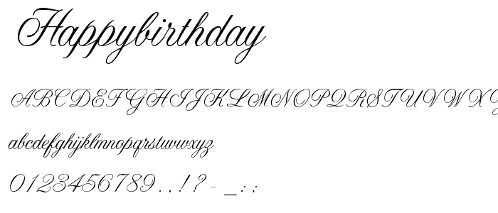 HappyBirthday font