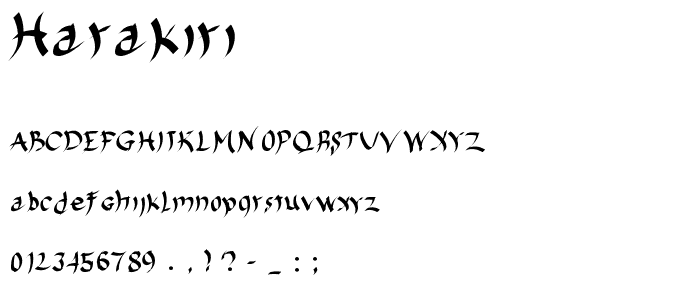 Harakiri font