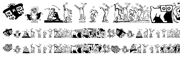 A preview of the Haringe font, showing uppercase, lowercase, and numeric characters