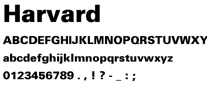 Harvard font