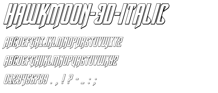 Hawkmoon 3D Italic police