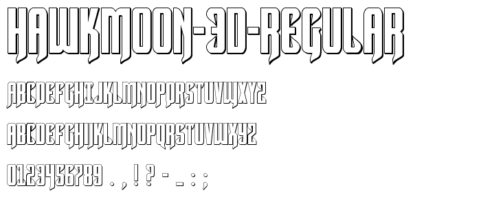 Hawkmoon 3D Regular font