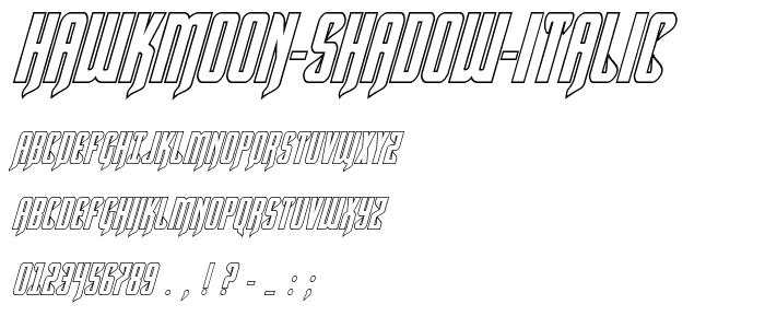 Hawkmoon Shadow Italic police