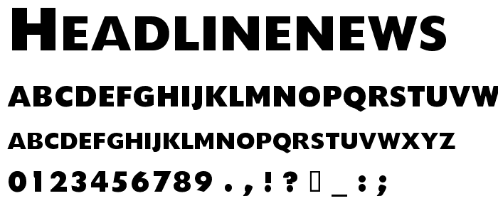 HeadlineNEWS font