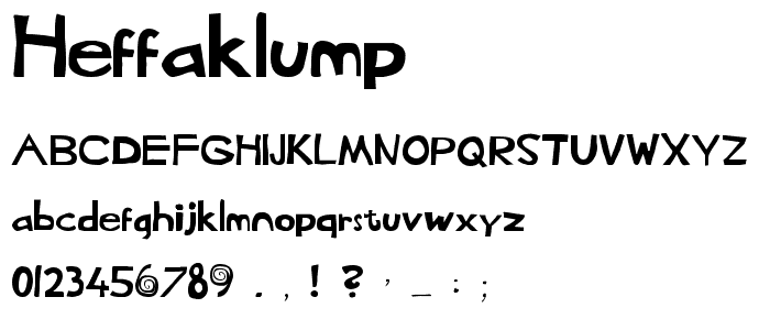 Heffaklump font