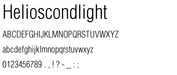 HeliosCondLight font