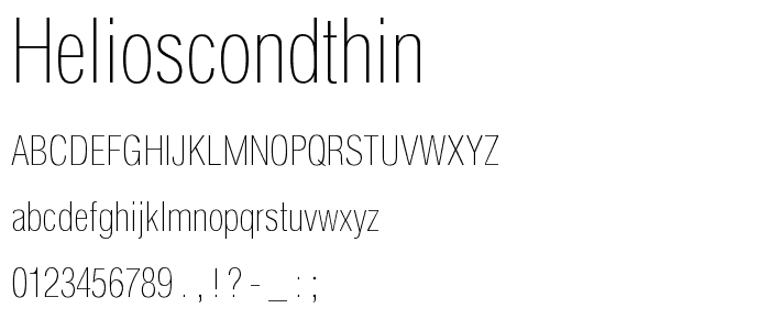 HeliosCondThin font