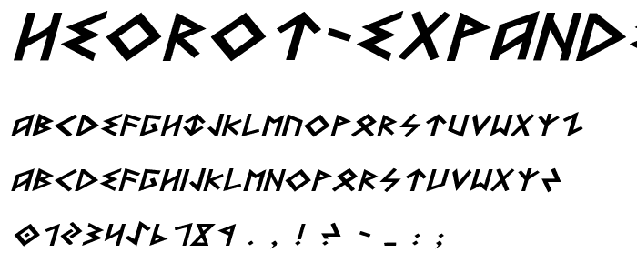 Heorot Expanded Italic police