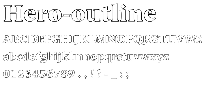 Hero Outline font