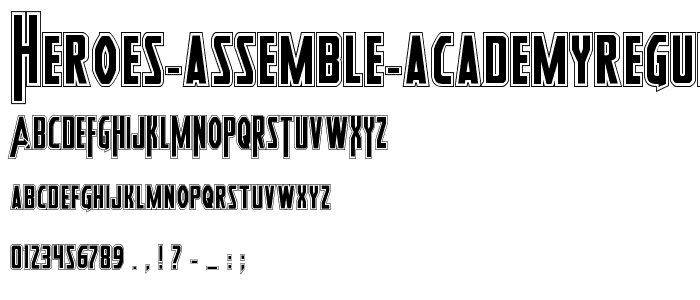 Heroes Assemble AcademyRegular font
