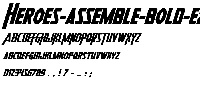 Heroes Assemble Bold Expandtalic font