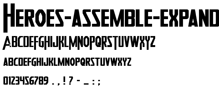 Heroes Assemble Expanded font