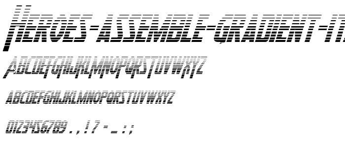 Heroes Assemble Gradient Italic font