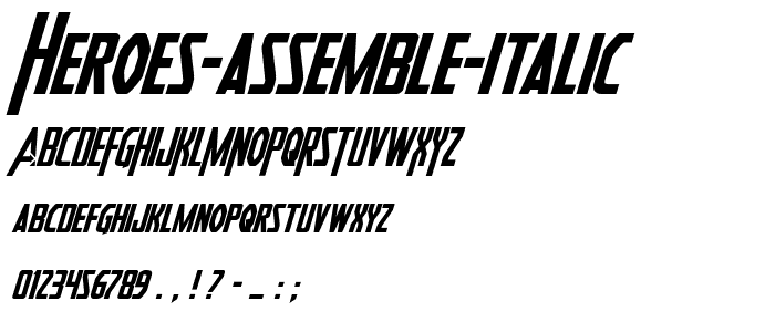 Heroes Assemble Italic font