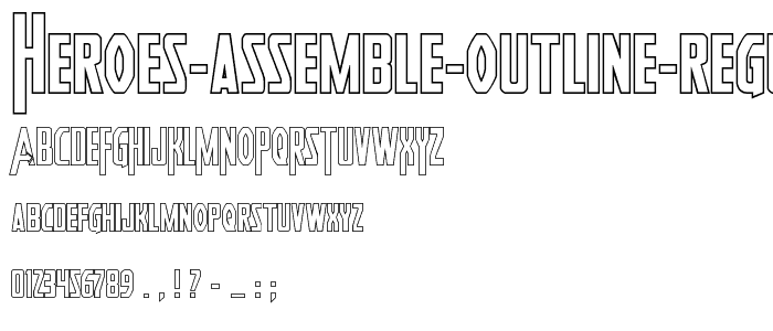 Heroes Assemble Outline Regular font