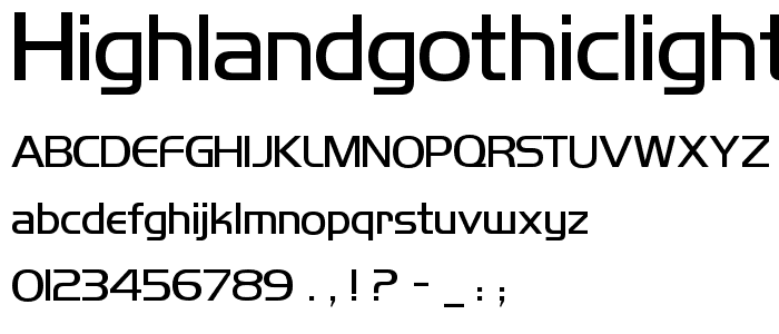 HighlandGothicLightFLF font