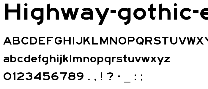 Highway Gothic Expanded font