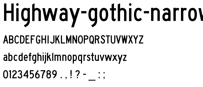 Highway Gothic Narrow font