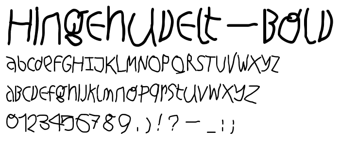 Hingehudelt-Bold font