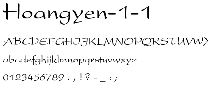 HoangYen 1 1 font