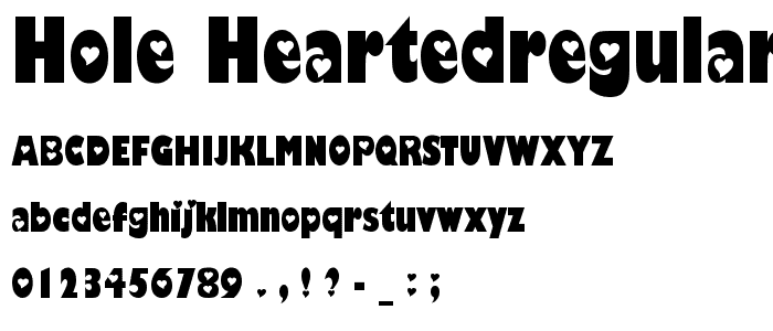 Hole-HeartedRegular font