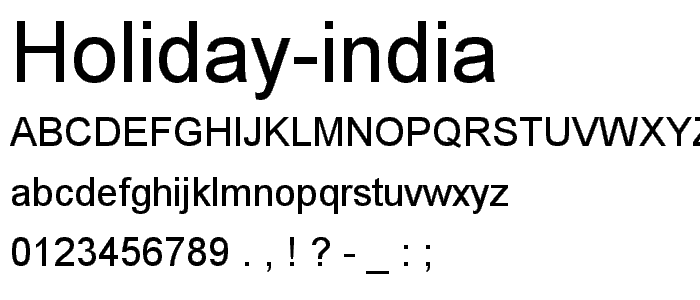 Holiday-India font