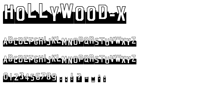 Hollywood X font