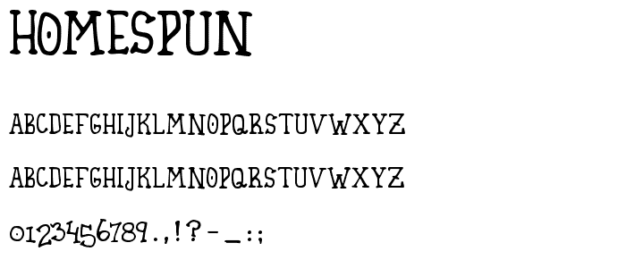 Homespun font