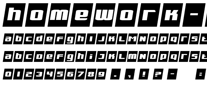 Homework-Slant font