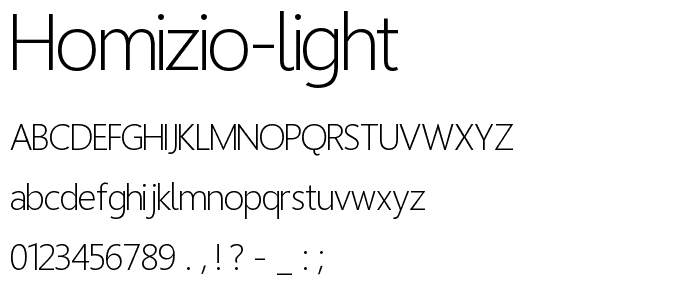 Homizio Light font