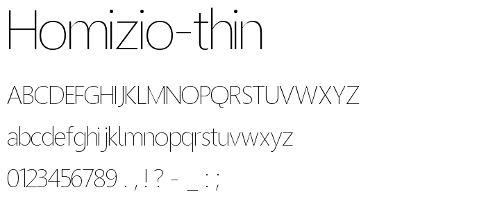 Homizio Thin font