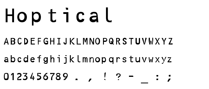 Hoptical font