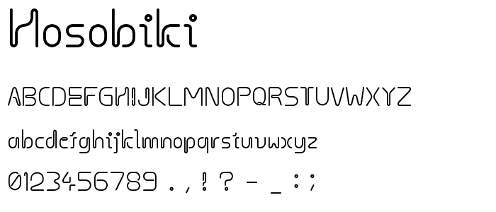 Hosobiki font