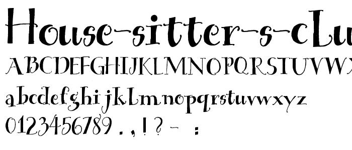 House Sitter s Club font