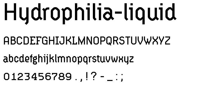 Hydrophilia Liquid font
