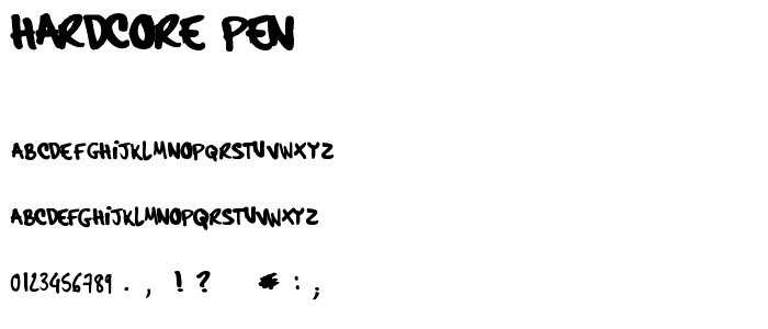 hardcore_pen font