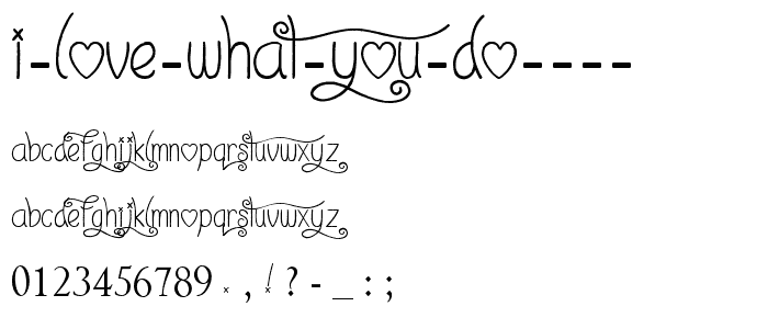 I Love What You Do     font