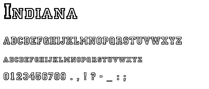 Indiana font