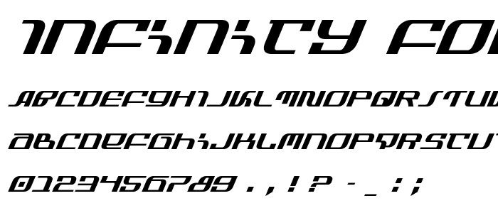 Infinity Formula Italic police