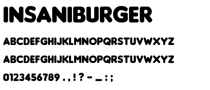 Insaniburger font