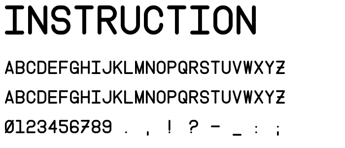 Instruction font