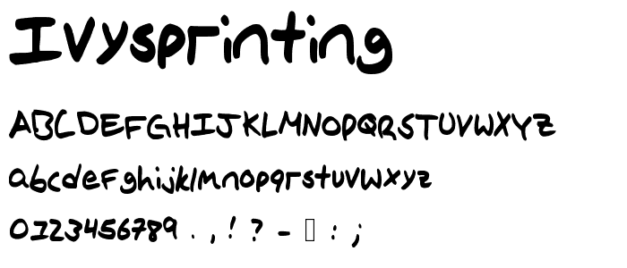 IvysPrinting font