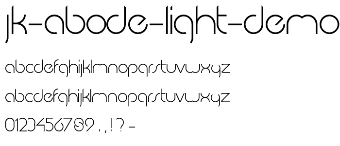 JK Abode Light Demo font