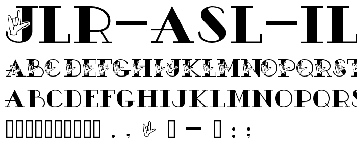 JLR ASL ILY font