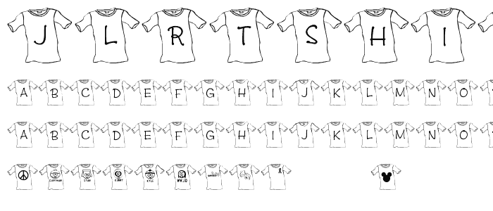 JLR T Shirt font