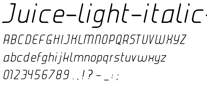 JUICE Light Italic Italic font