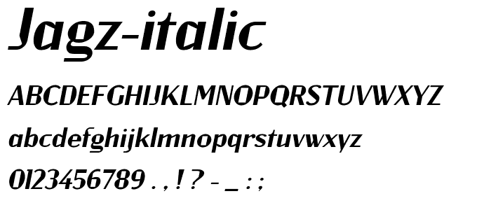 Jagz Italic font