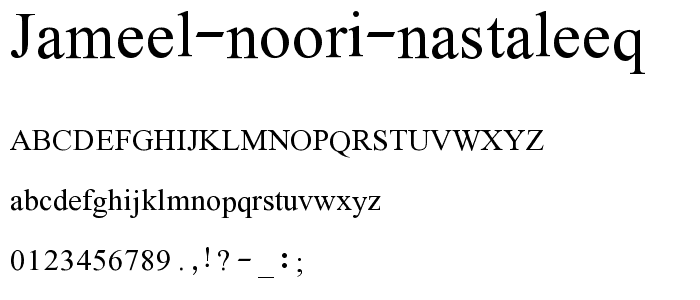 Jameel Noori Nastaleeq font