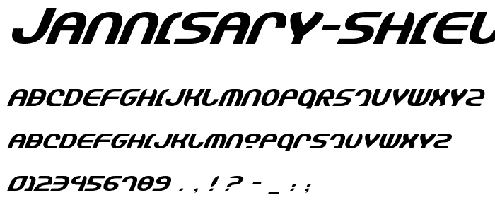 Jannisary Shield Italic font