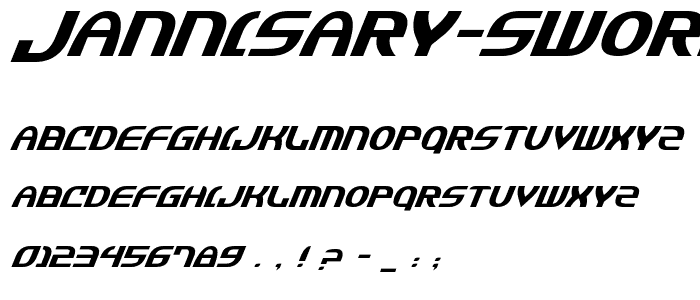 Jannisary Sword Italic font